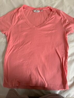 Vineyard Vines Coral Pink V-Neck Short Sleeve Tee